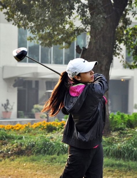 Pakistani golfer in action during 2nd day of the Golf Championship in Lahore.