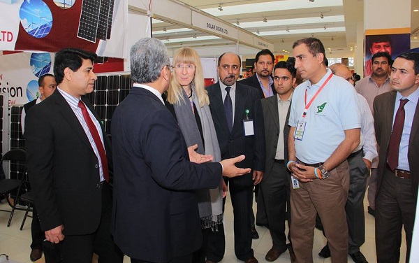 German Ambassador Ms. Ina Lepel talking to Energy professionals at 5th International Renewable Energy and Energy Efficiency Conference held in Islamabad
