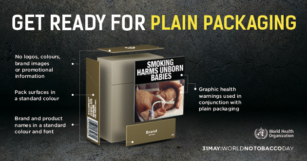 WHO appeals for plain packaging of tobacco products on World No Tobacco Day 2016