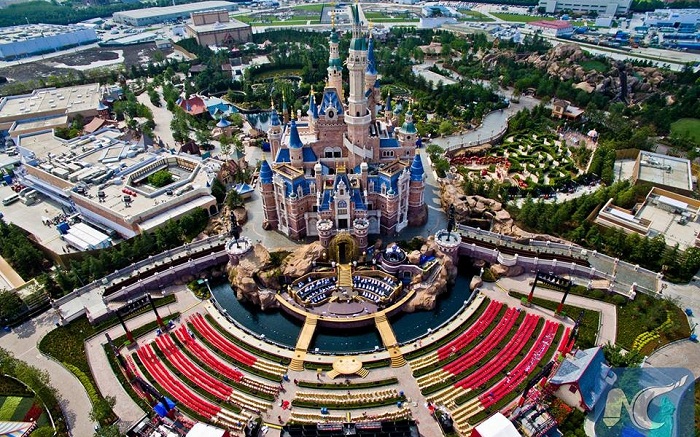 Aerial view of Shanghai Disney Resort in China