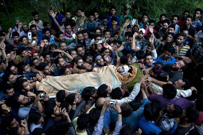 Protests erupted in Kashmir after the death of a popular separatist rebel, 22-year-old, Burhan Wani