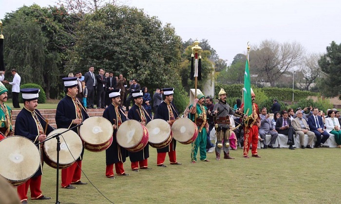 Turkish Janissary Military Band ‘Mehter’ performs at Pakistan Day Parade on 23 March 2017 in Islamabad