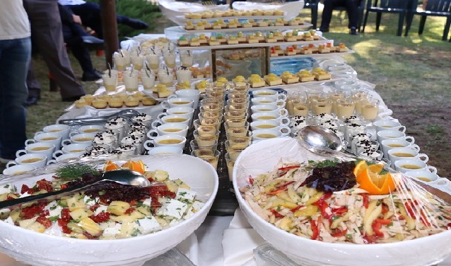 A variety of appetizers and sweets made of Mango at the Pakistan Mango and Food Festival held in Ankara