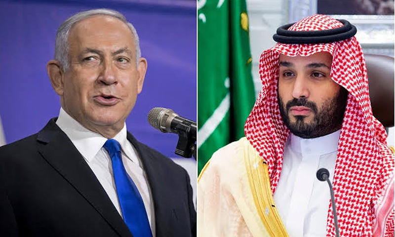 Israeli Prime Minister Benjamin Netanyahu and Saudi Arabiaʼs Crown Prince Mohammed bin Salman