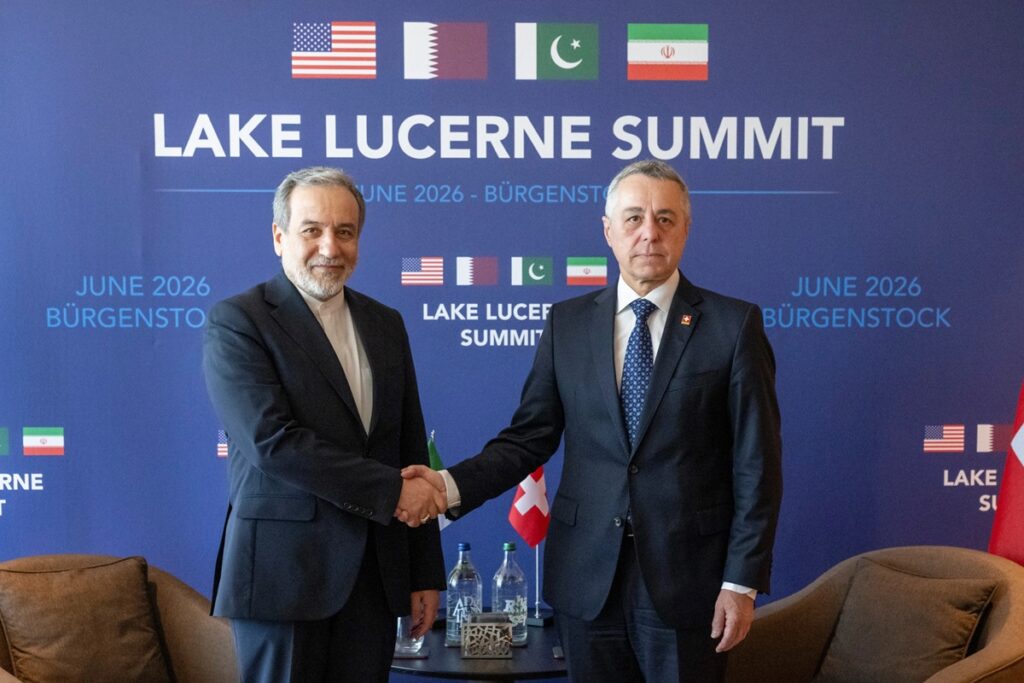 Iran’s Foreign Minister Abbas Araghchi with Swiss Foreign Minister